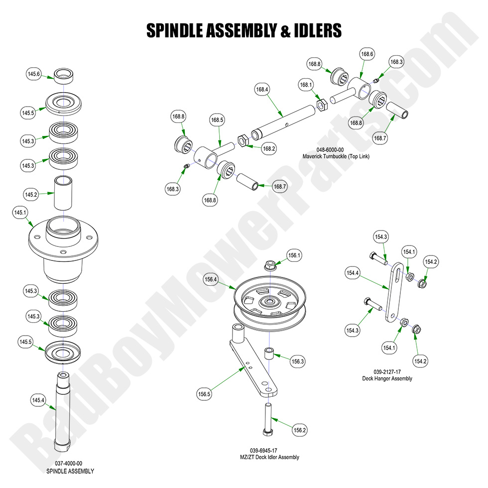 2023 Maverick HD Spindle Assembly & Idlers